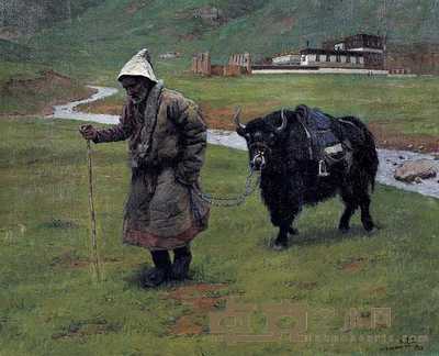 朱建生 1988年作 朝圣者 65×80cm